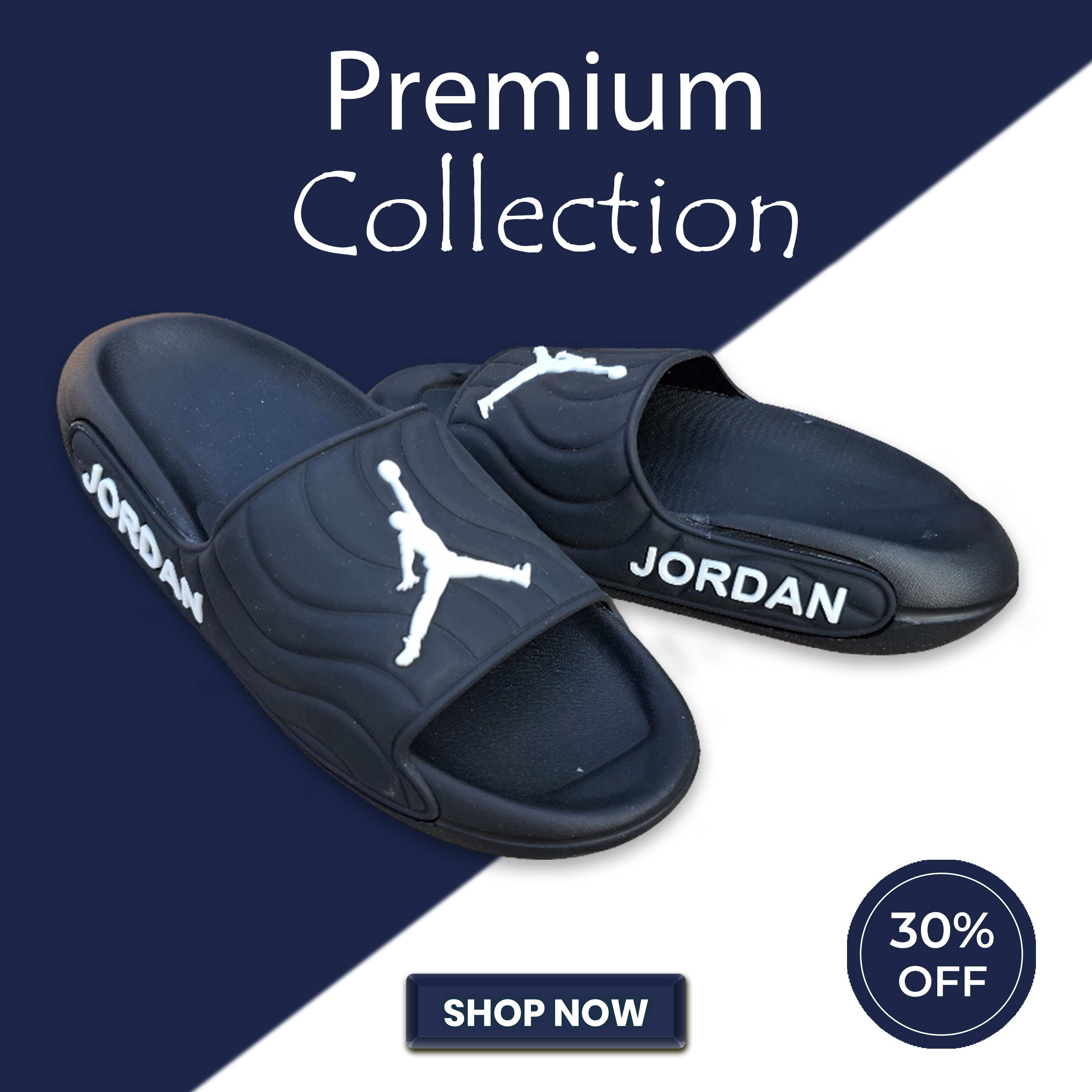 Premium Medicated Imported Slippers Black U18- (Made in Jordan)