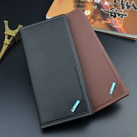 Men's LONG WALLET BROWN PU LEATHER- 0302