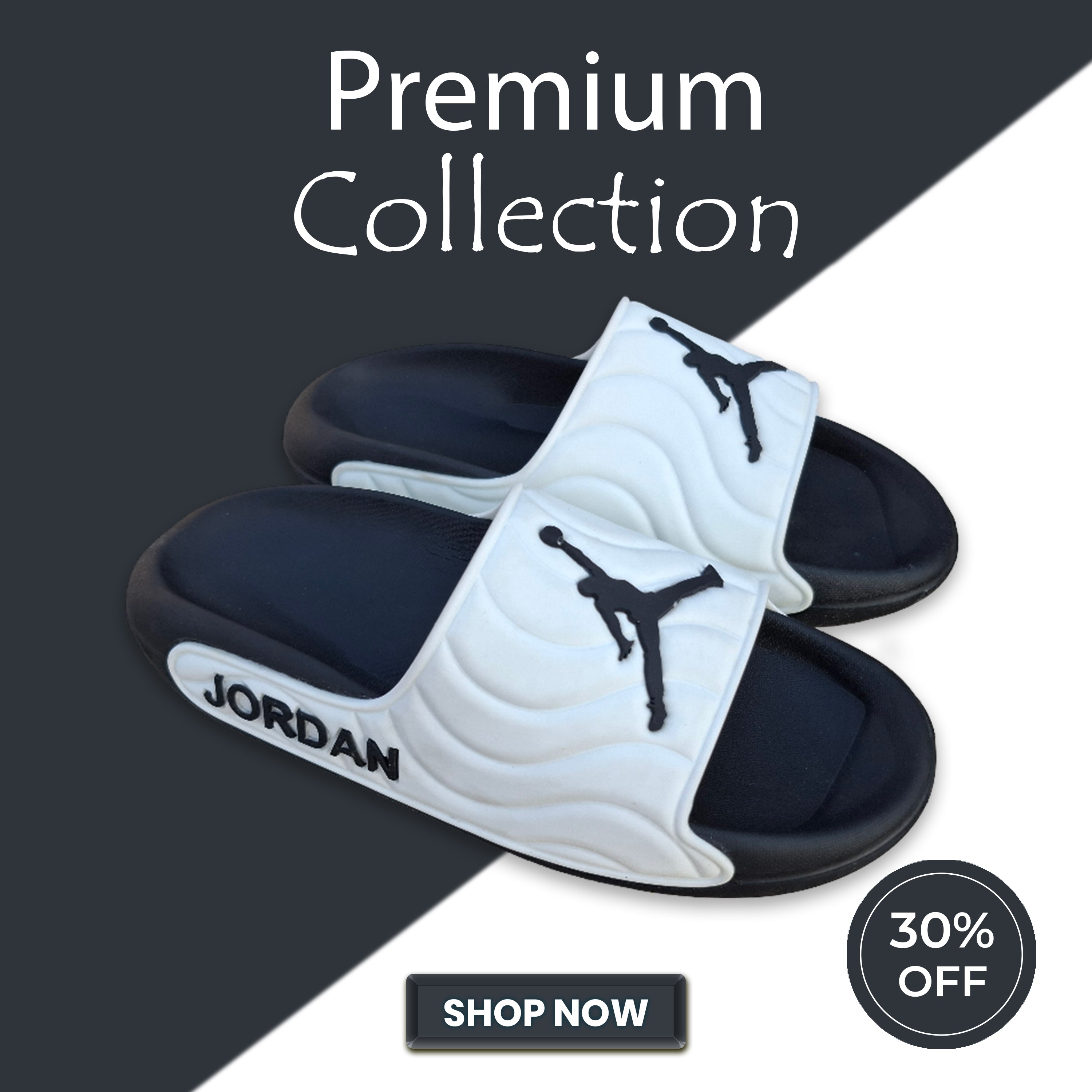 Premium Medicated Imported Slippers white U20-(Made in Jordan)