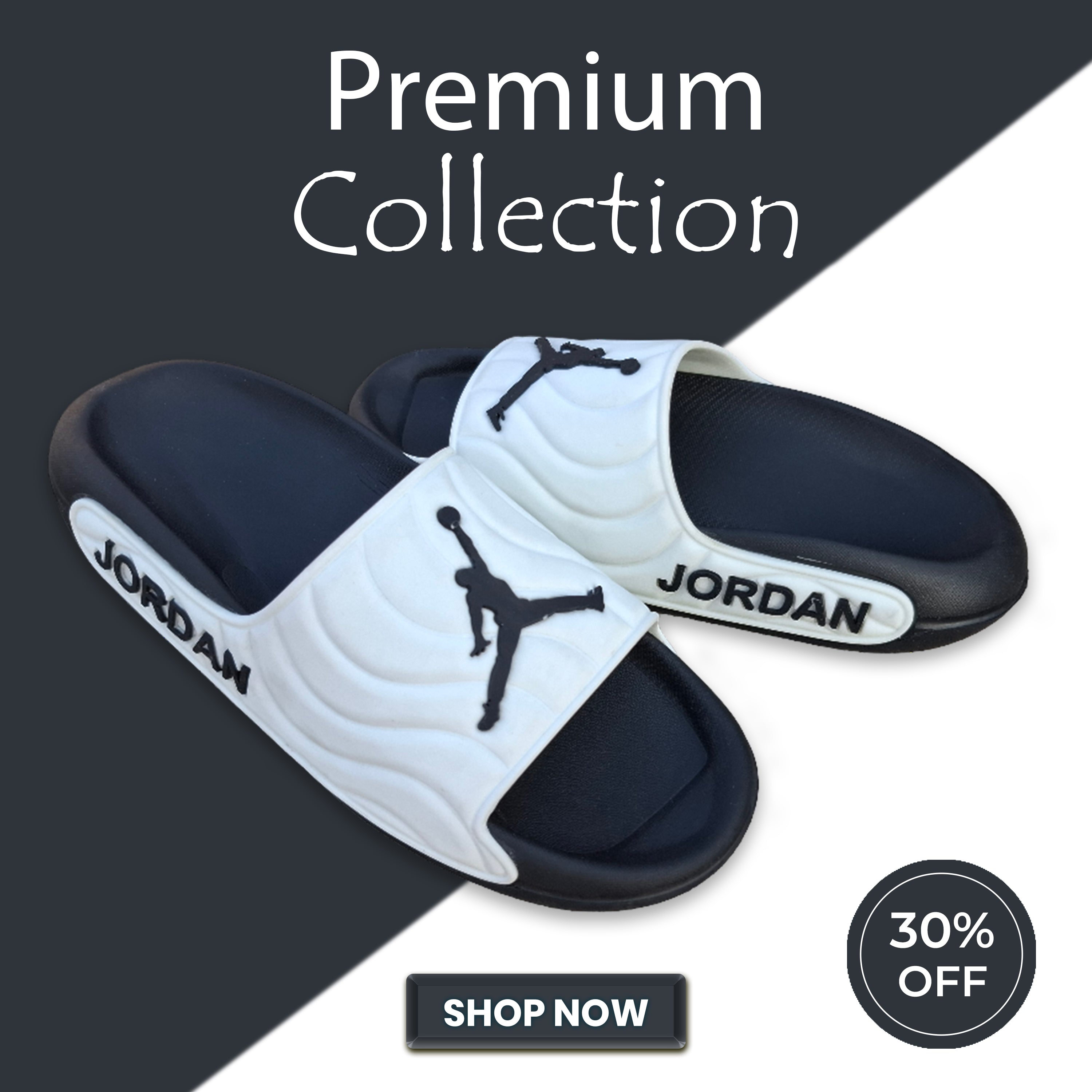 Premium Medicated Imported Slippers white U20-(Made in Jordan)