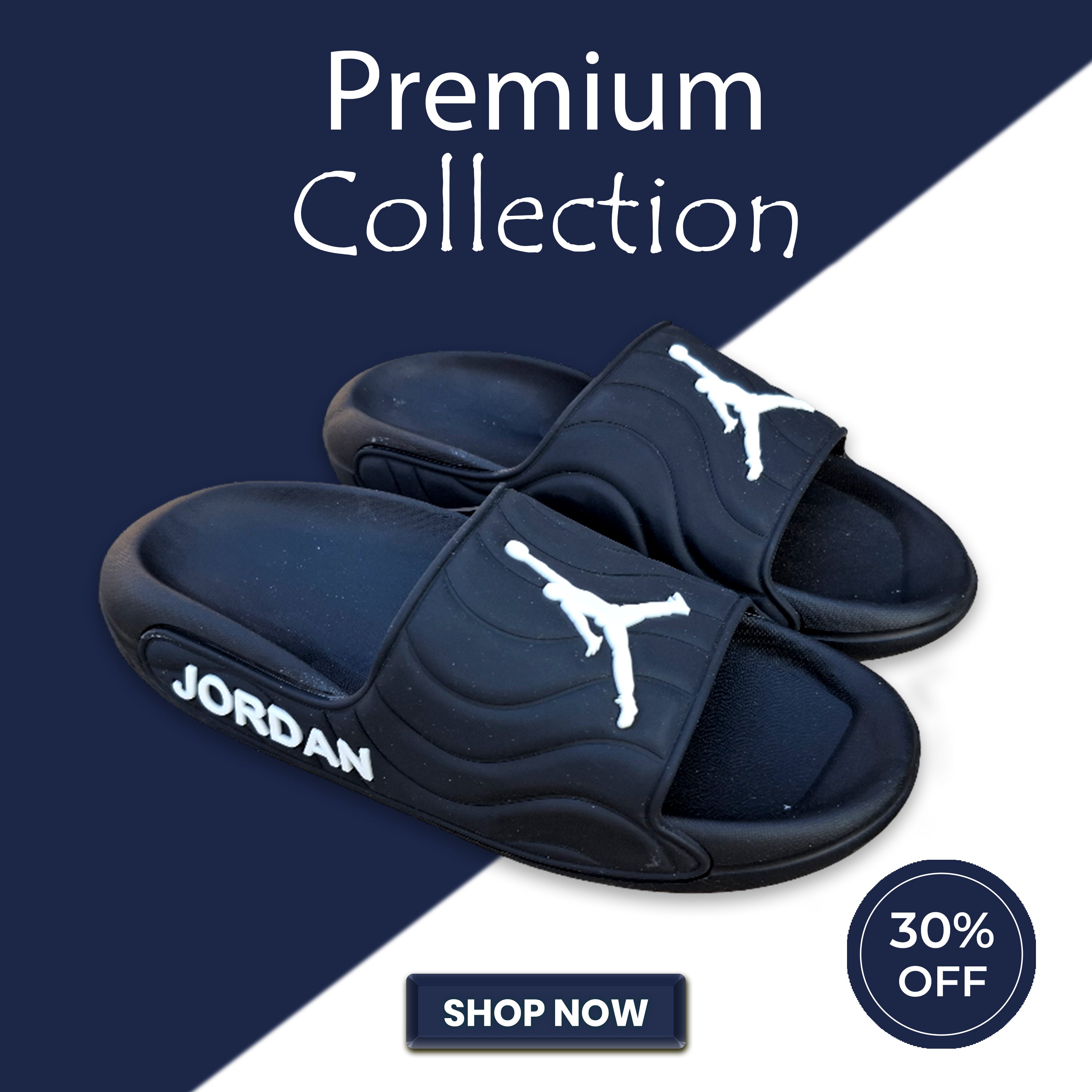 Premium Medicated Imported Slippers Black U18- (Made in Jordan)