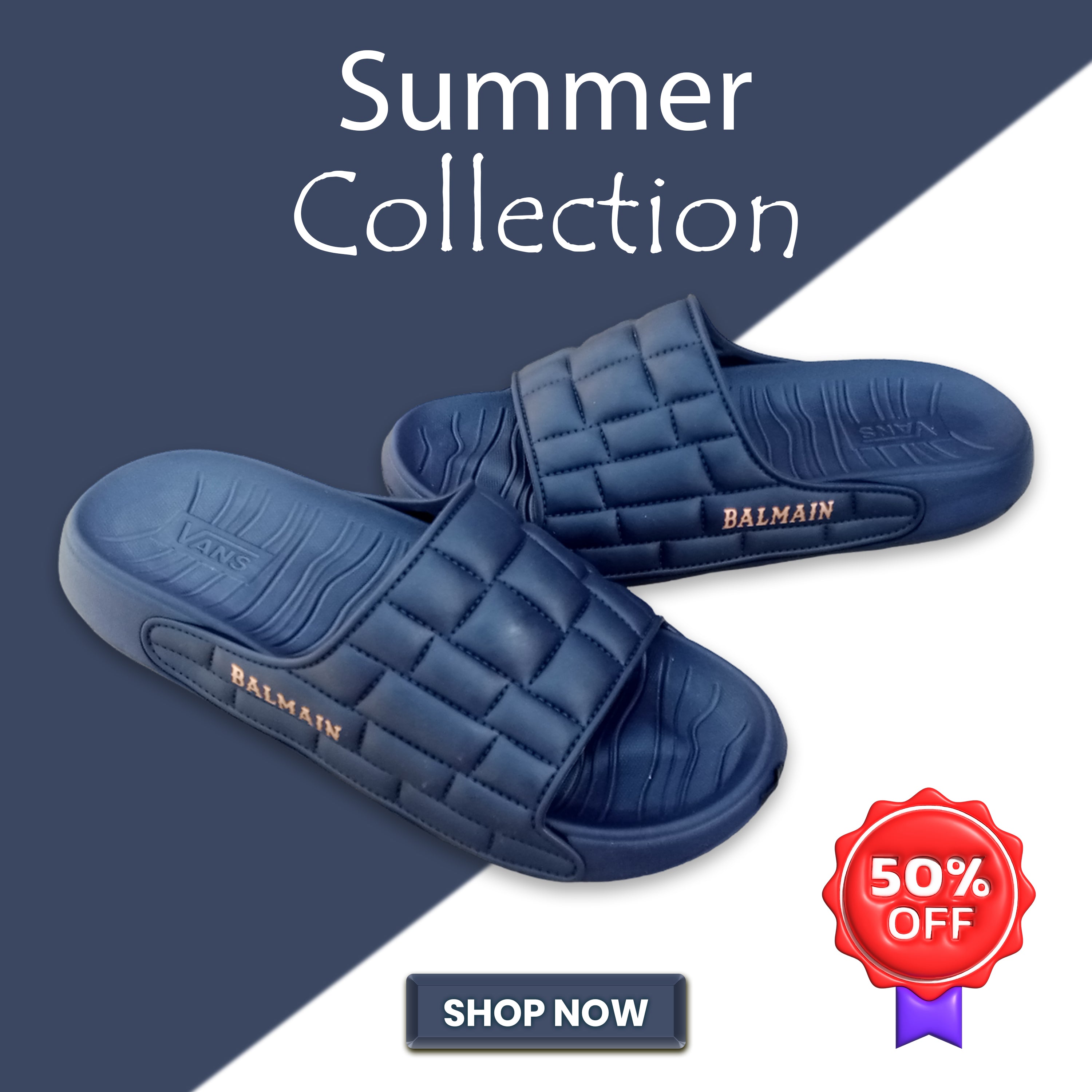 summer feat blue Medicated slippers-1222