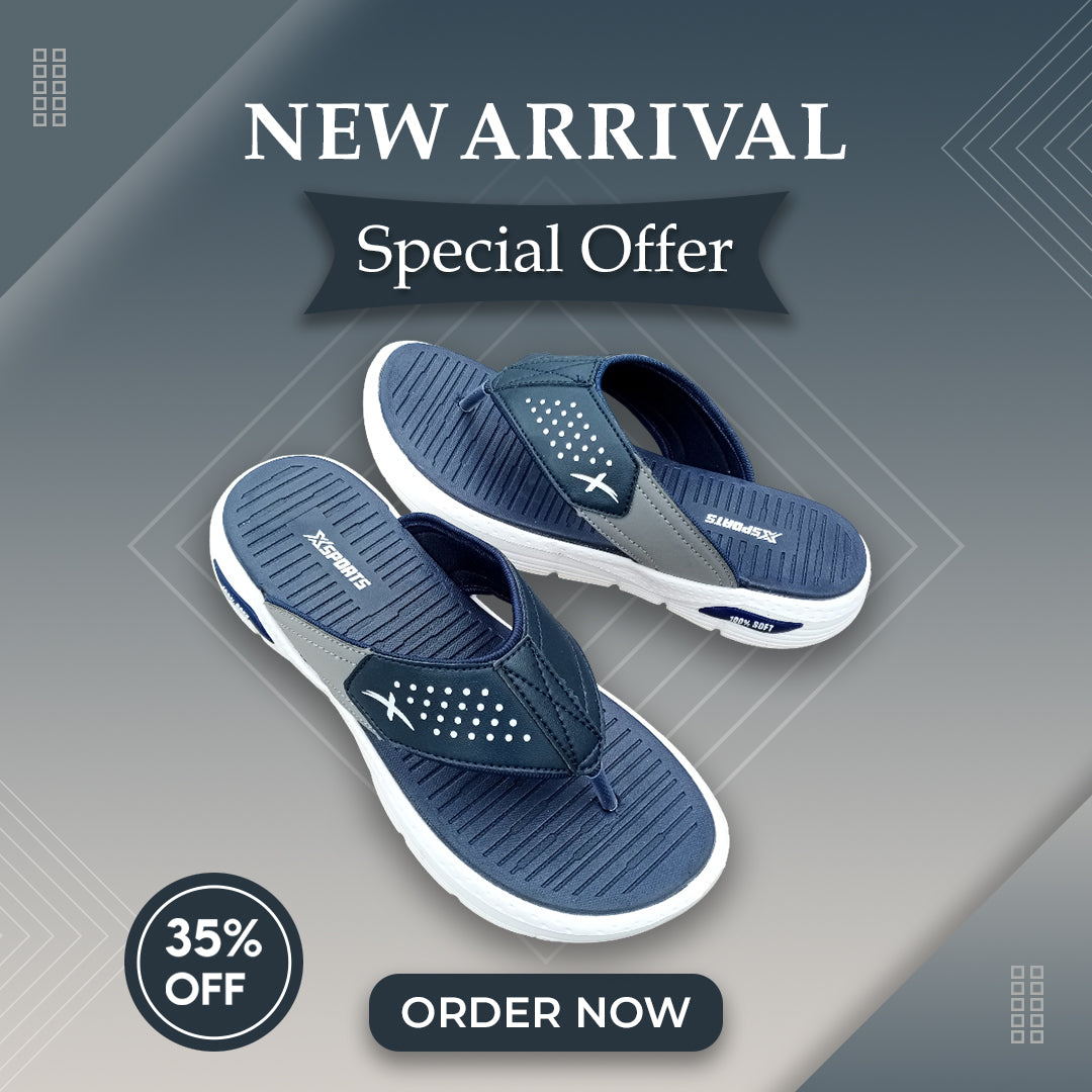 Arabic classic navy Blue slippers-804