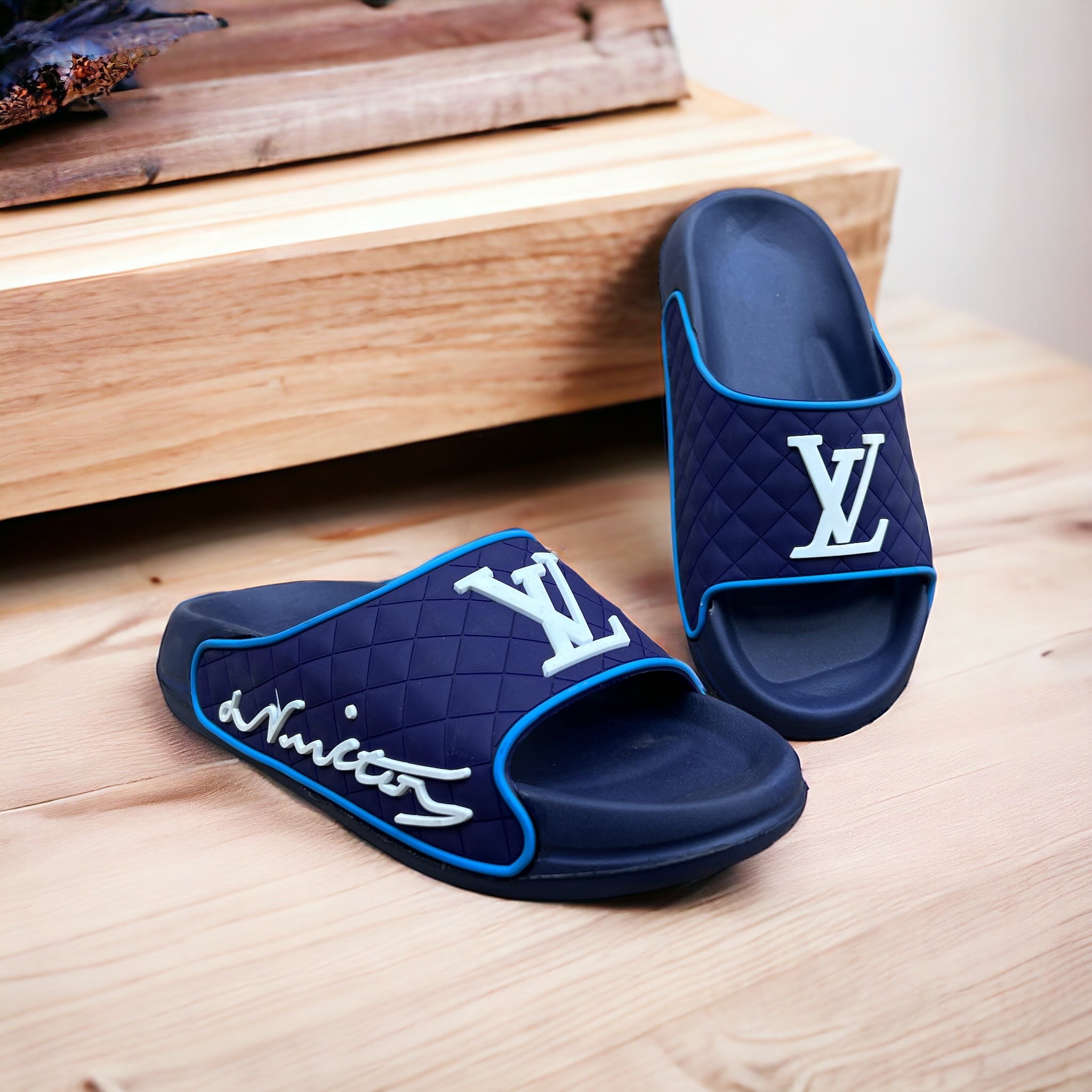 Navy Blue L-V Slides