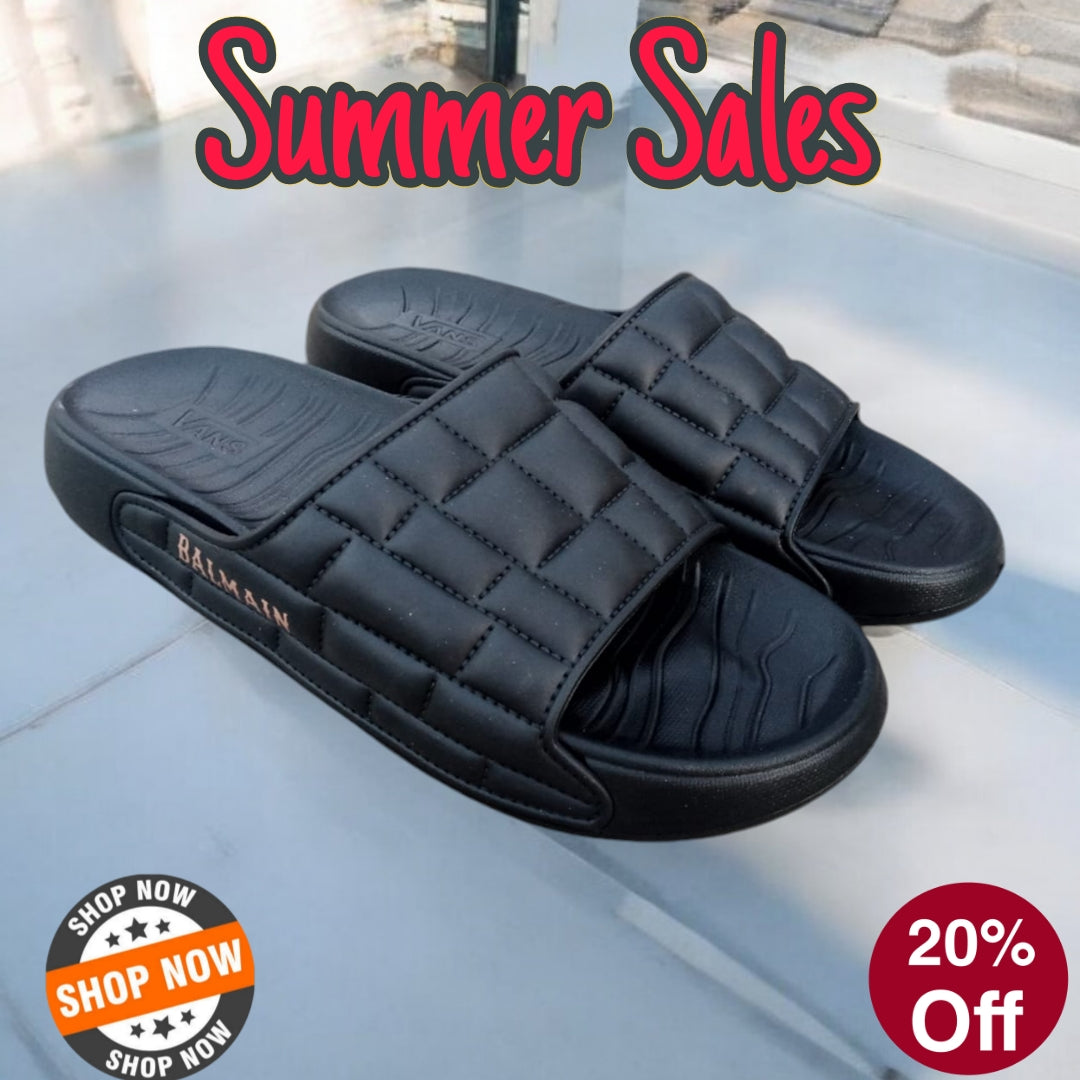 summer feast Black Medicated Slippers -023